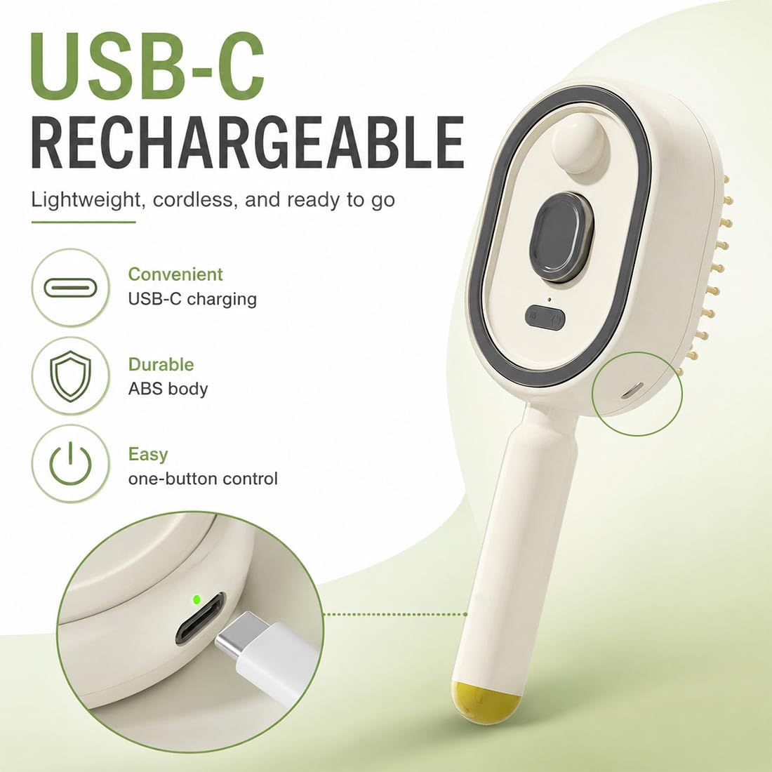 Steam Brush | Rechargeable Detangling Tool with Oil